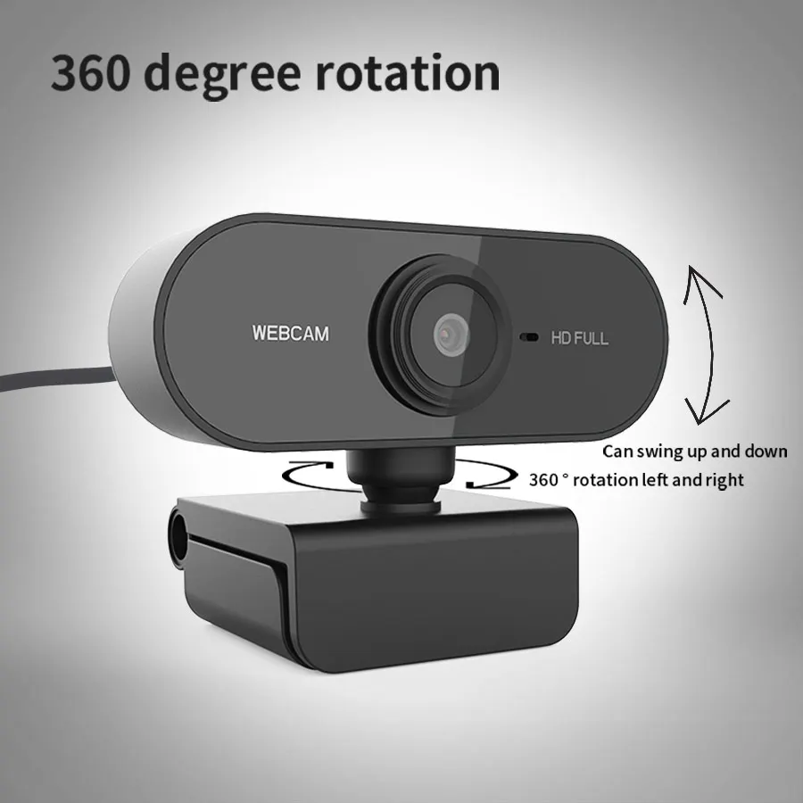 HD 1080P network camera with microphone USB plug suitable for rotating mini cameras on PCs, laptops, and camera pc webcam pc web camera computer camera