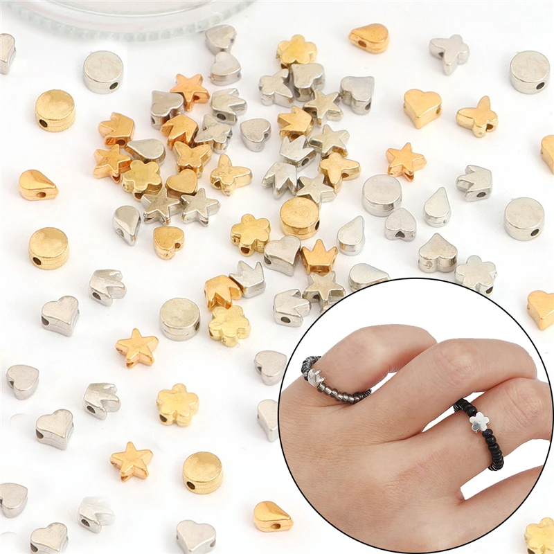 100 Stück CCB Stern-Plastikperlen, Blumenanhänger, lose Stern-Abstandshalterperlen für DIY-Halsketten, Armbänder, Ohrringe und Schmuckherstellung – Detail 3