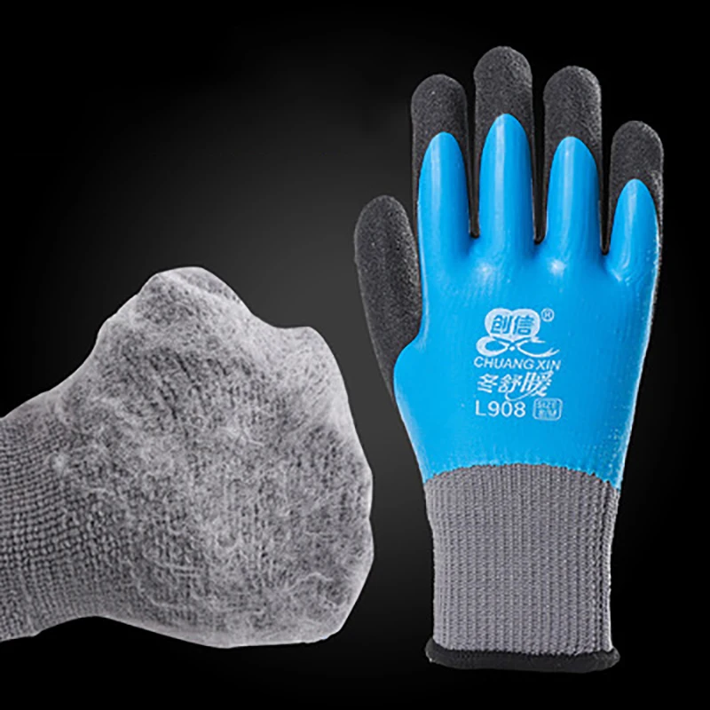 Work Gloves Unisex Windproof Outdoor Sport-30 Degrees Velvet Labor Protection Cold proof Thermal Cold Storage Anti freeze