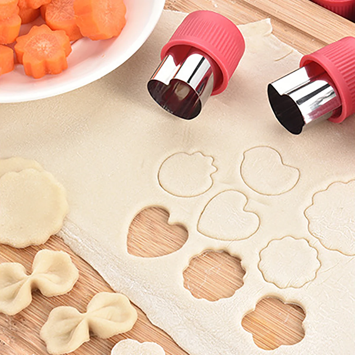 Vegetables Cutter Flower Animal Cartoon Shape Mold Fruit Cake Cookie Cutting Mold 6/8/10/12 Pcs