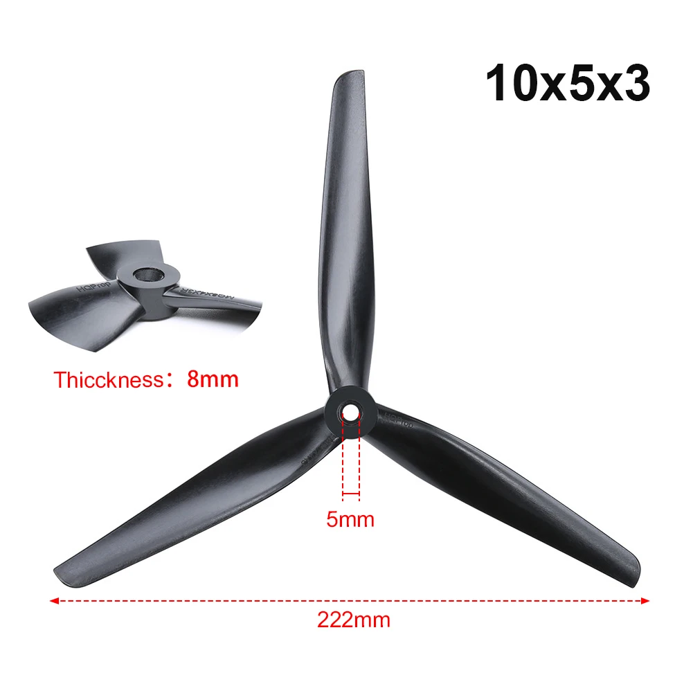 1050 10x5x3 Propellers CW CCW 10inch 3 blade Black-carbon Reinforced Nylon FPV Propeller 8pairs/16pcs HQProp rc propellers