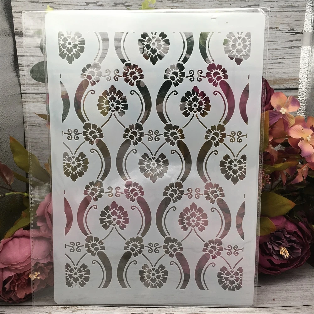 A4 Leaves Texture Decorative Stencil for DIY Projects and Wall Art