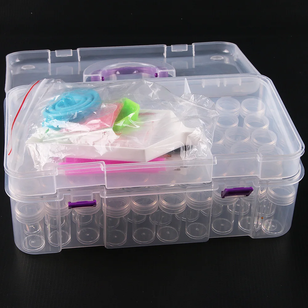 5d Diamond Painting Accessories Storage Box Container for Beads Mosaic Pen Tips Empty Tools Suitcase Containers Diamonds