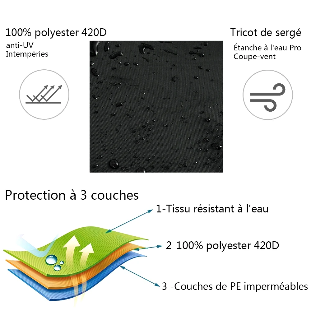 Black Waterproof BBQ Cover BBQ Accessories Grill Cover Anti Dust Rain Gas Charcoal Electric Barbeque Grill 4 Sizes