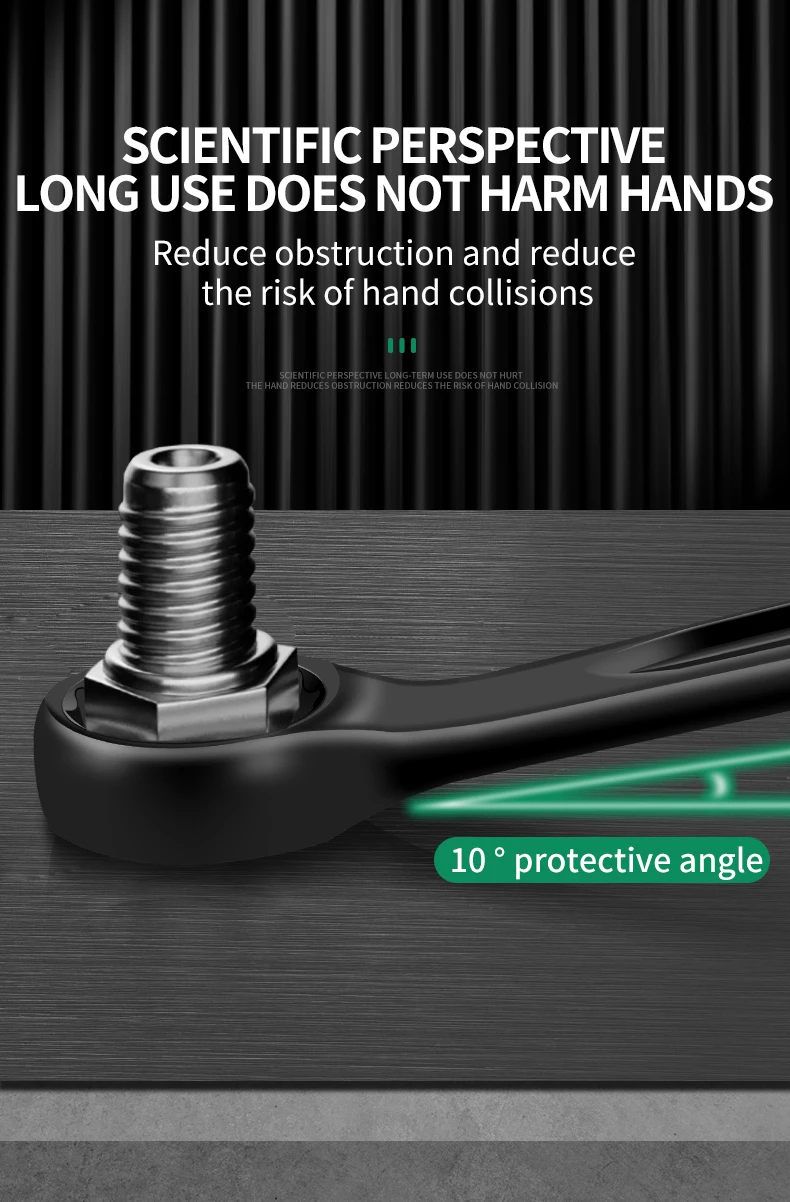 Description Picture 2 of item8mm-32mm Ratchet Wrench Dual-purpose Metric Setdouble Offset Ring Spanner Universal Spanner For Car Repair Hand Tool