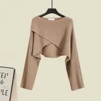 Women Spring Autumn New Vintage O-Neck Knit Sweater+sexy Sling Skirt 2-piece Suit Korean Chic Short Pullover Dress Matching Set - Image 5