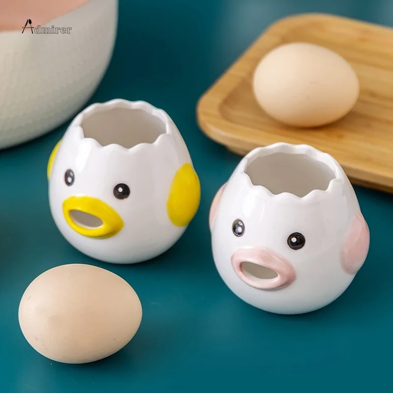 Egg White Separator Cute Cartoon Model Kitchen Accessories Easy Separation of Egg Whites and Yolks Ceramics Cooking Kitchen Tool egg separator