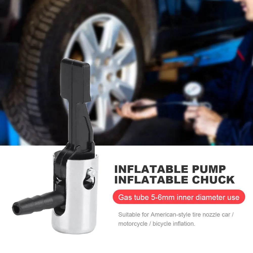 Tire Air Pump Nozzle Plastic/Metal Air Compressor Nozzle Fast Inflating Tire Chuck 6mm for 5-6mm Vehicle Automobile Hose Tire Air Adapter Scooter Air Nozzle