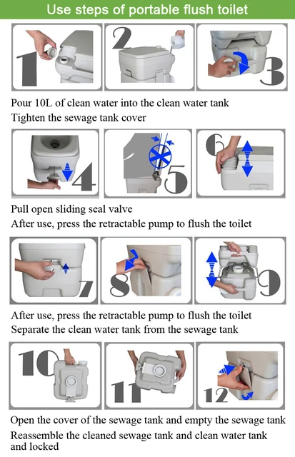 Toilette Mobile Portable pour Camping en Plein Air, pour Voiture, Caravane,  Bateau, 10L/20L - AliExpress