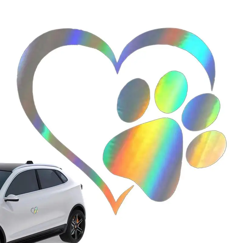 Wall Sticker Print Pet Paw With Heart Dog Cat Vinyl Decal Car Window Bumper Decor For Home Wallpaper wall stickers