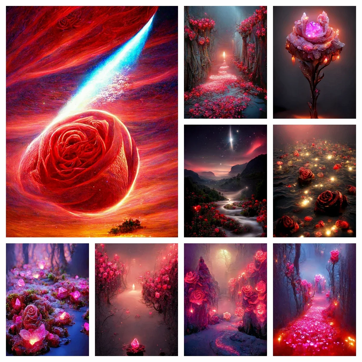 

Star Rose 5D DIY Diamond Painting Embroidery Mosaic Fantasy Dream Flower Landscape Art Cross Stitch Handmade Craft Home Decor