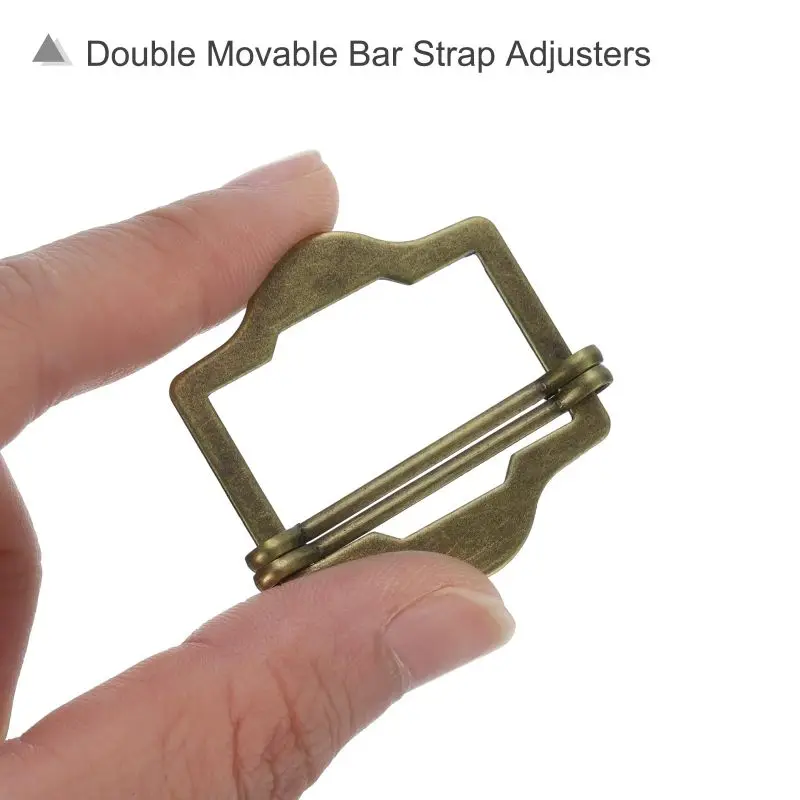 4PCS Metal Double Pin Slider Hook Webbing Adjustment Clasps