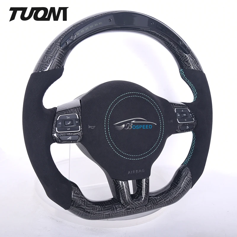 

For VW Golf6/GTI/6R MK7 Black Alcantara LED Carbon Fiber Steering Wheel Car Accessories