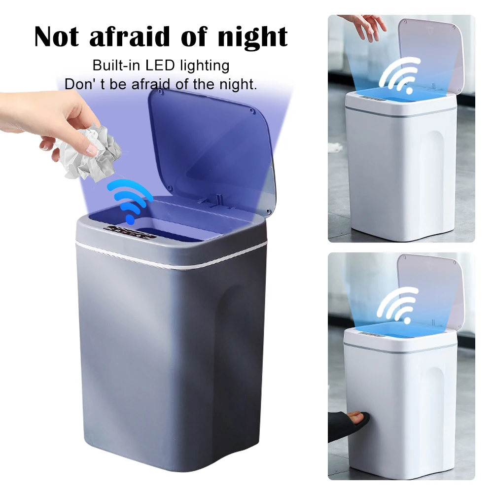 

16L Smart Induction Trash Can Bathroom Rubbish Storage Waste Bin Automatic Dustbin Bucket Garbage Bin for Kitchen Touch Basket