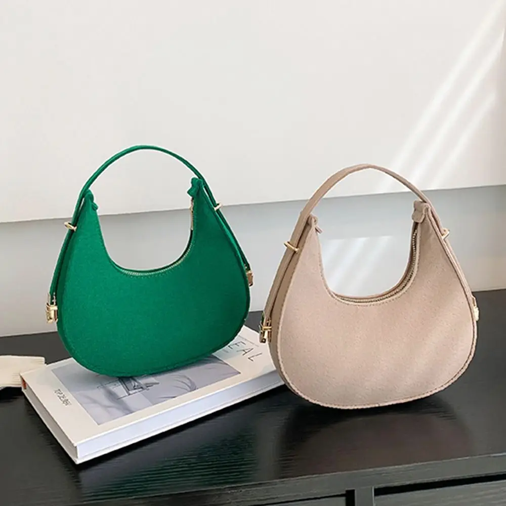 

BBA006 Women's Fashion Small Clutch Handbags Retro Solid Color PU Leather Shoulder Underarm Hobos Bag