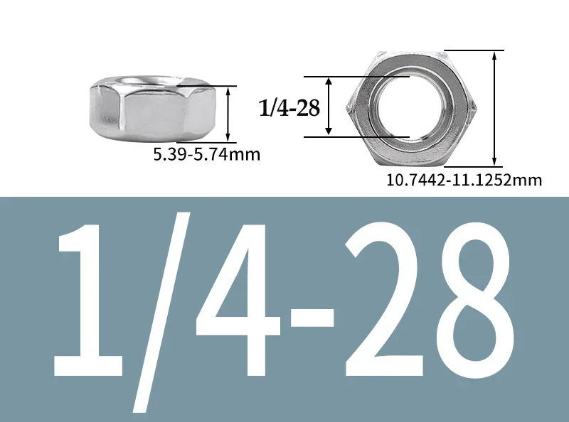 Premium Stainless Steel Hexagon Nuts - Coarse & Fine Thread, Various Sizes