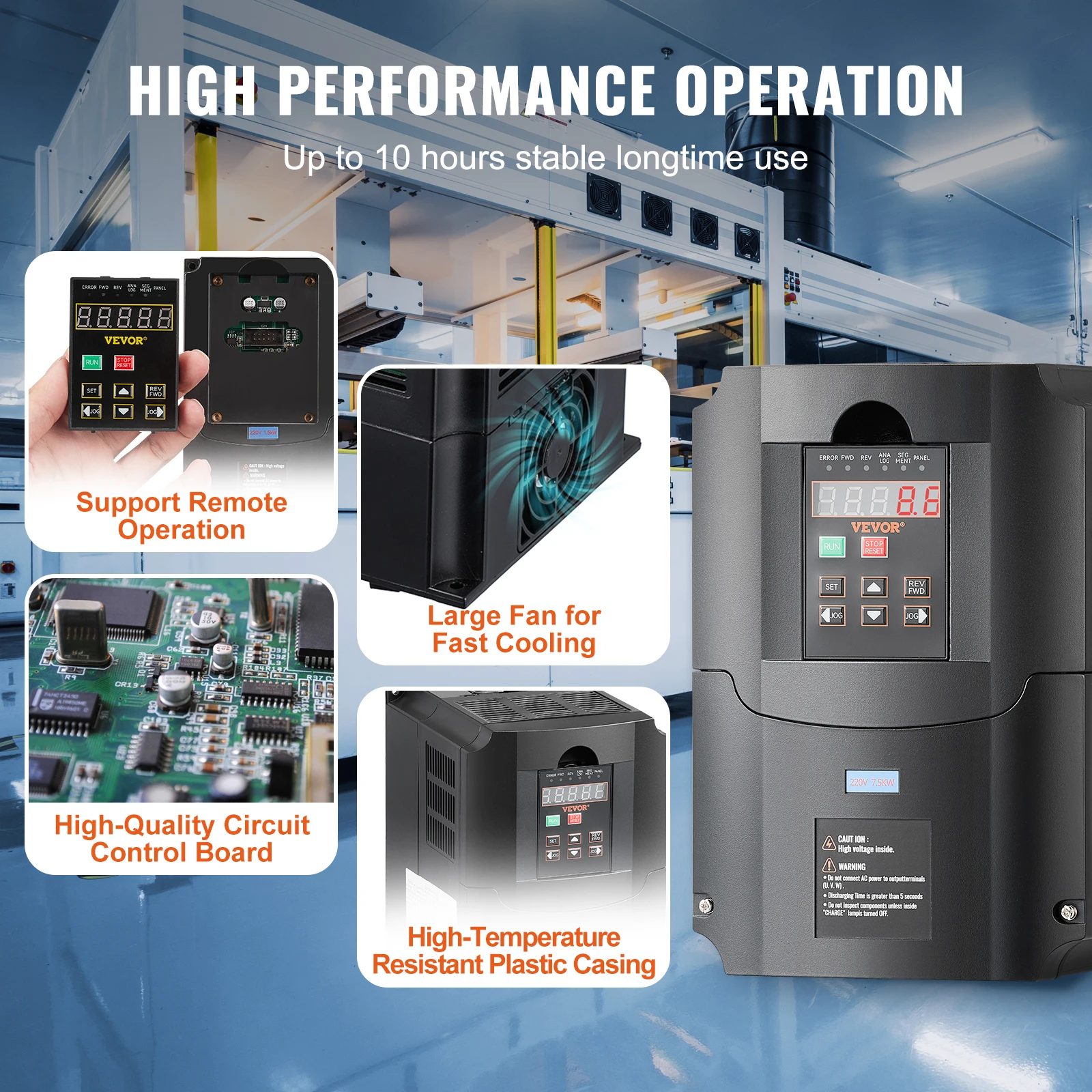 Convertitore Di Frequenza VEVOR 1,5KW - VFD Per Motori Trifase, Controllo Velocit&agrave;