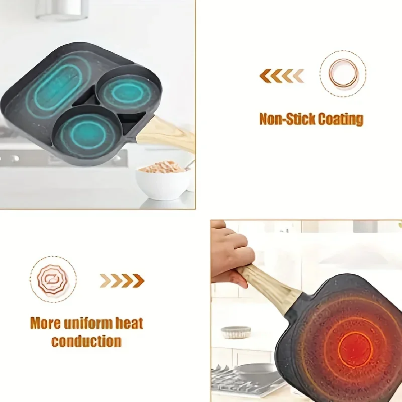 Kitchen Egg Frying Pan Nonstick Pancake Pans 3/4-Cups Cookware Pancake Pan Egg Suitable for Gas Stove Induction Cooker 1 Pcs