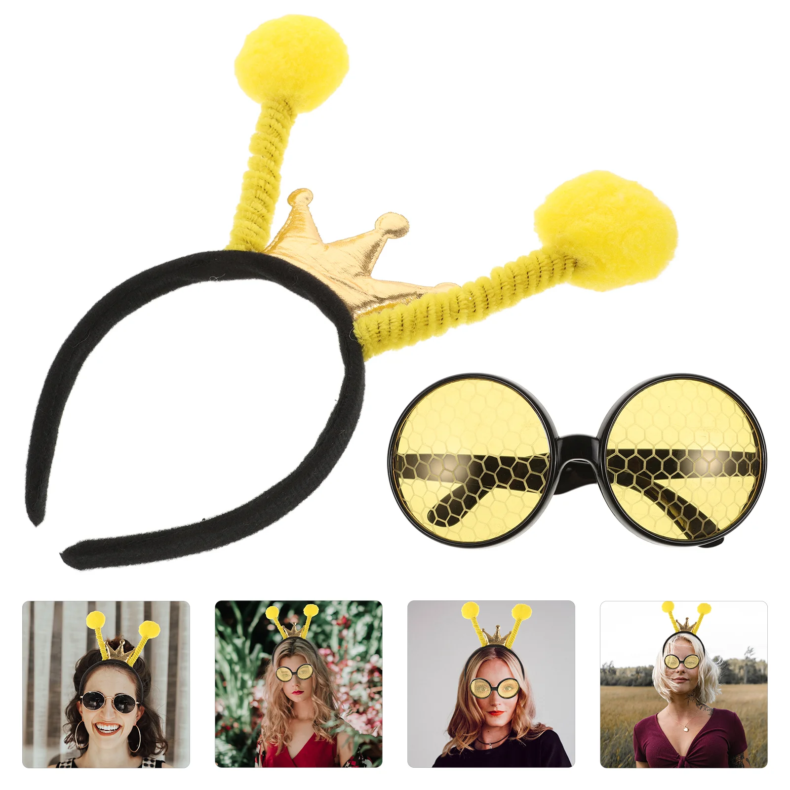 

Bee Headband Glasses Adults Style Sunglasses Festival Party Supplies Cosplay Costume Prop Hairband Hairbands