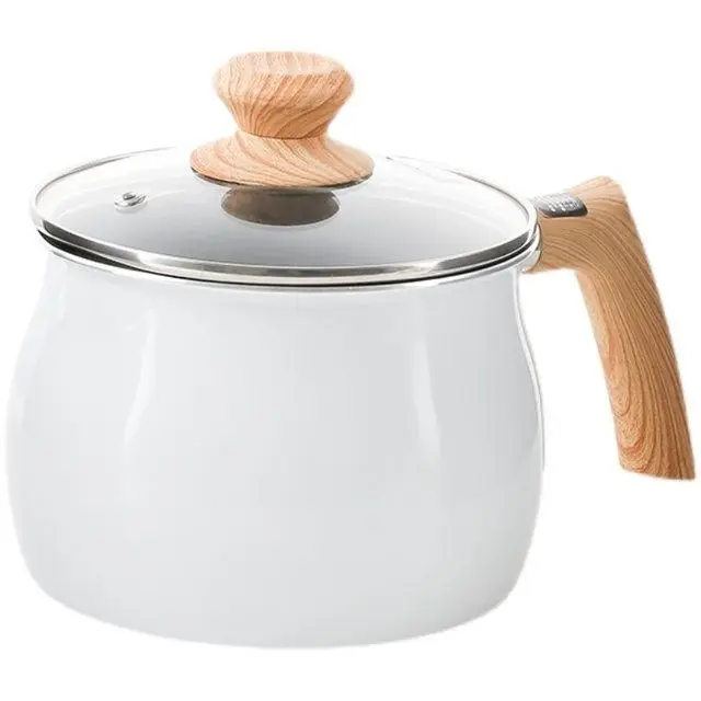 China OEM Factory for Brass Pots And Pans - 3Qt Ceramic Coating Milk Pot  with Wooden Handle – Happy Cooking Manufacturer and Exporter