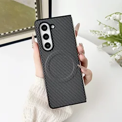 Magnetic Carbon Fiber Anti - Knock Folding Phone Case with MagSafe Charging Compatibility for Galaxy Z Fold 5 (Gray)