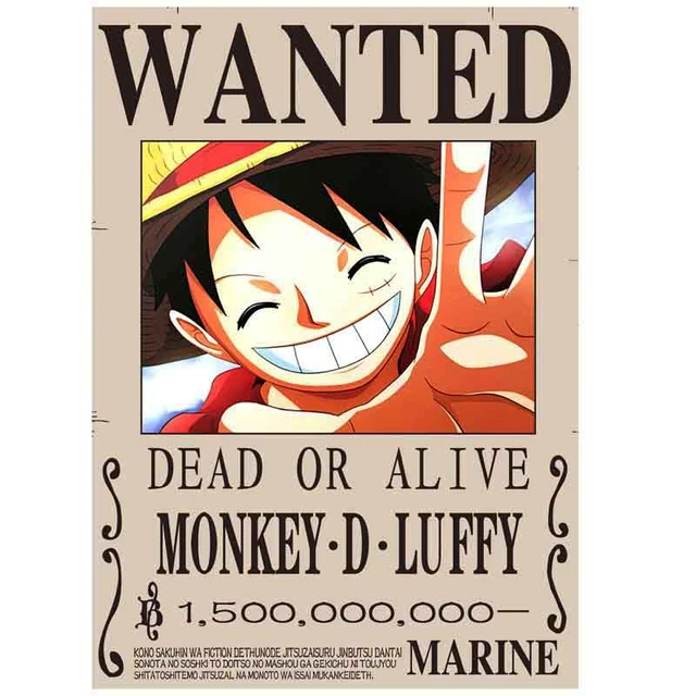 One Piece Wanted luffy bounty  luffy wanted poster 3 billion - One Piece -  Aliexpress