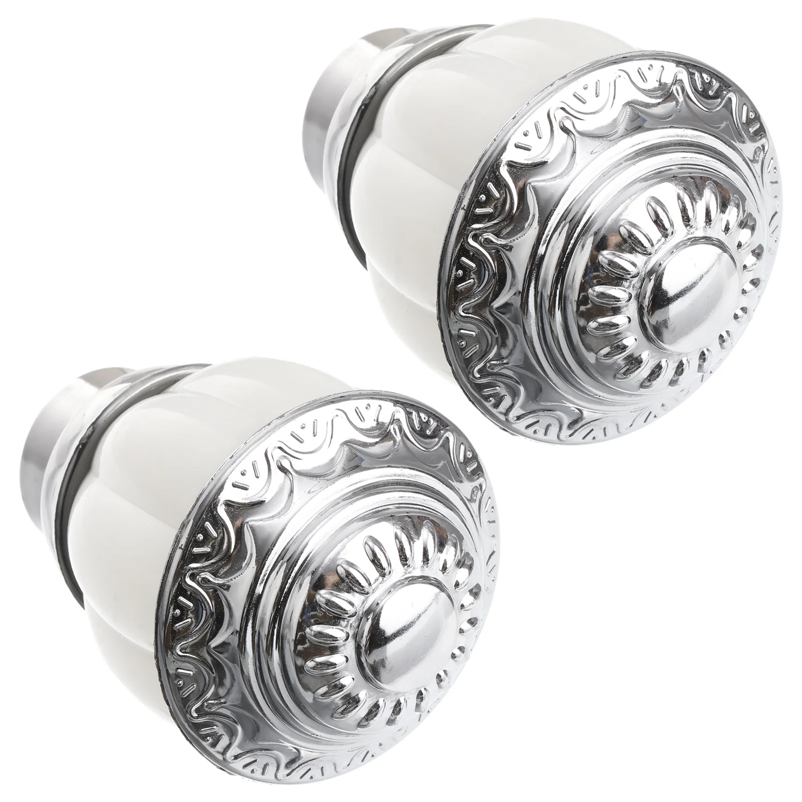 2 Pcs Decorative Curtain Rod Ends Pole Curtains Rods Pumpkin Finials Window Head Cap
