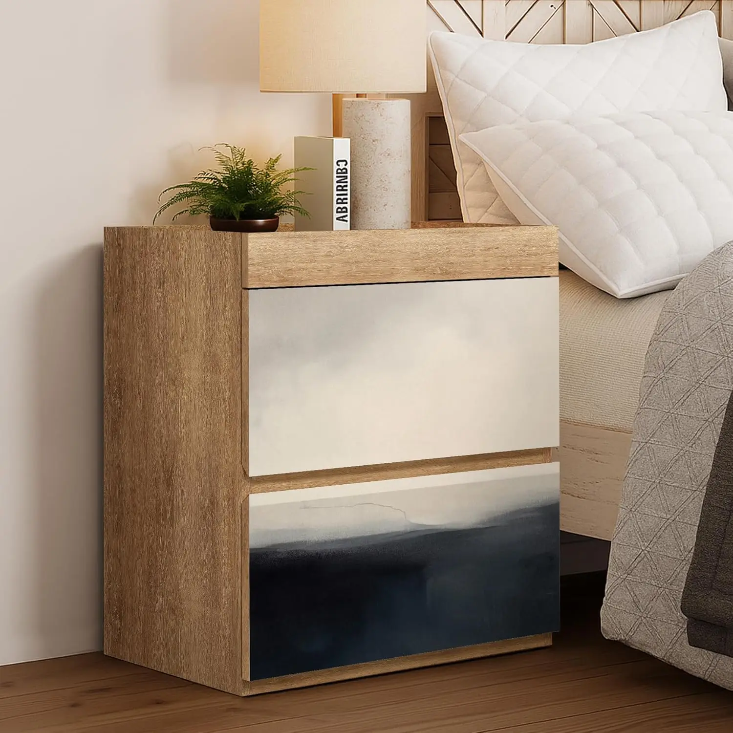 Minimalist Black White Nightstand 5