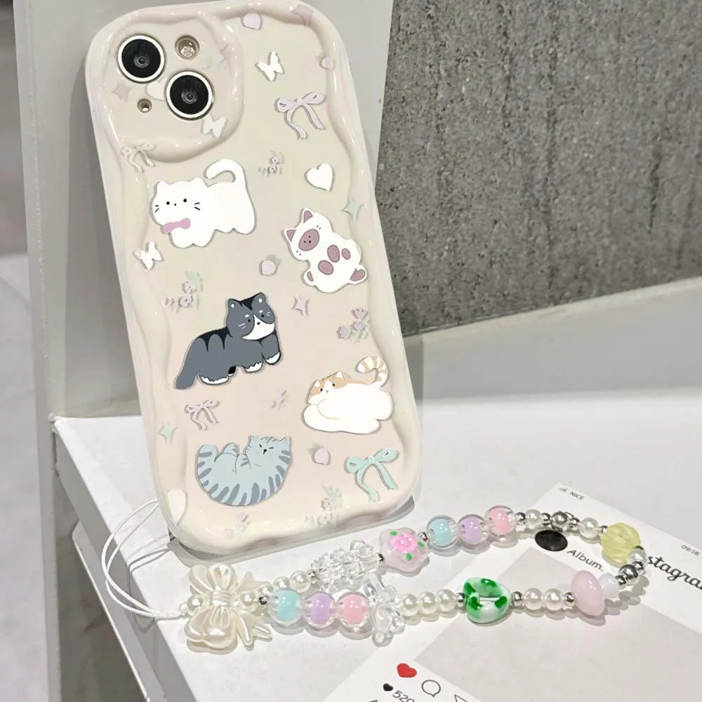 Charming Cat Wristband Bow Bracelet Phone Case