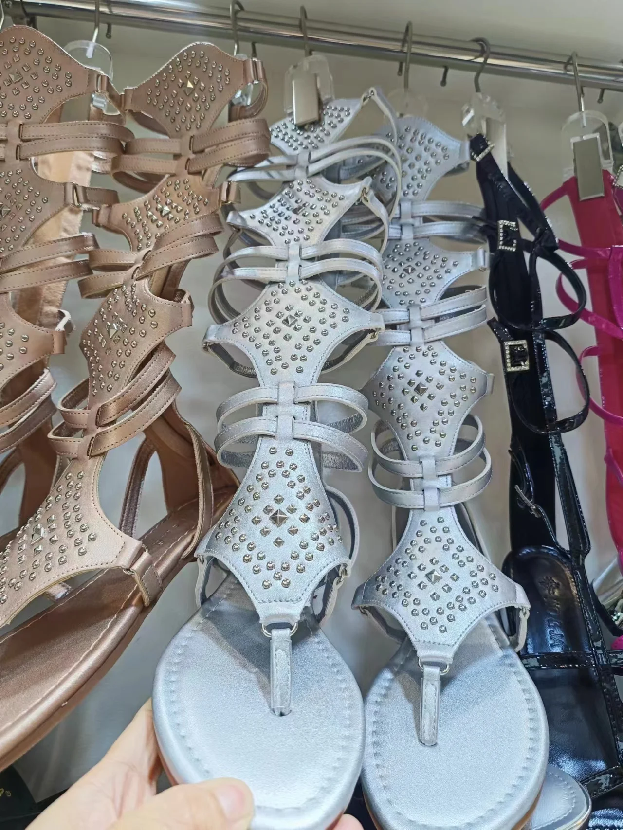 Lady sandals in the summer gladiator sandals peep-toe tape with