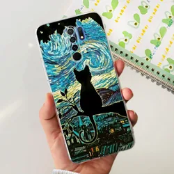 Charming Painted Soft Silicone TPU Phone Case - Vibrant Design for Redmi 9 (Yellow)