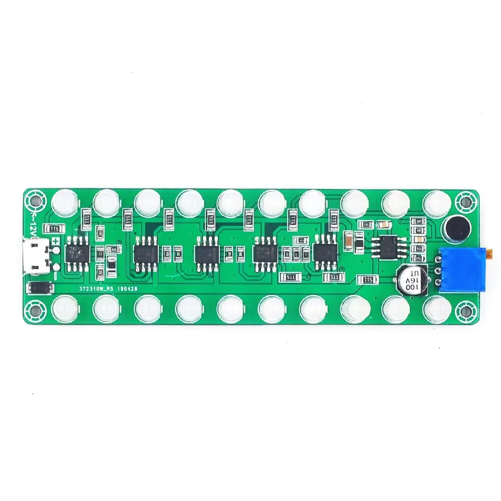 Led Module for Acoustic Sensing Spectrum Audio Power Amplifier Level Meter Led Indicator Flash Melody Light Sound Partner