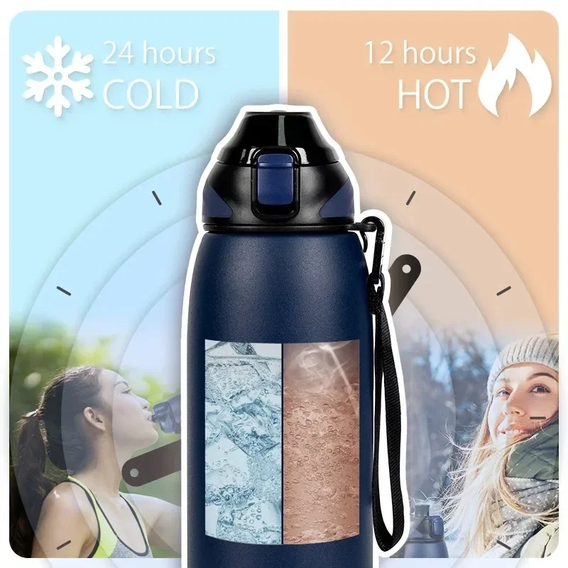 FEIJIAN 600/800/1000ml Travel Water Bottles Vacuum Sports Bottle Warm and Cold Drink Stainless Steel Vacuum Flask Portable
