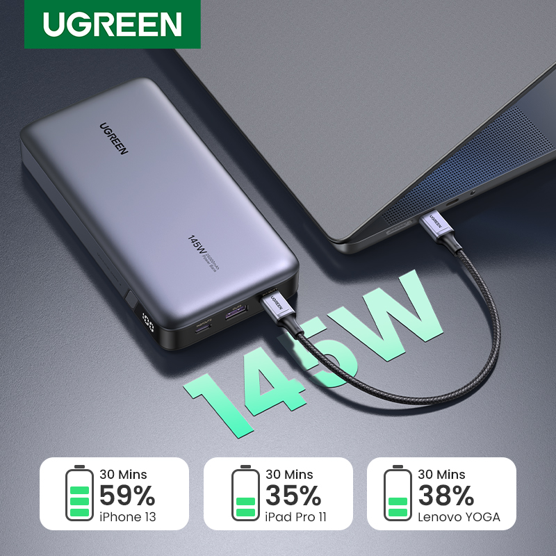ãUAãUGREEN 140W Power Bank Portable 25000mAh PD Fast Charging PowerBank for Laptop Notebook Xiaomi Fast Charge External Battery