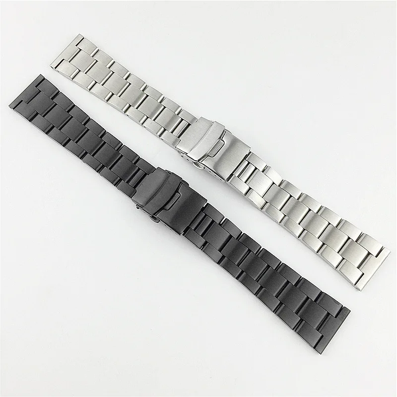 Premium Stainless Steel Diving Watch Band with Double Lock Buckle - Adjustable Metal Bracelet in Multiple Sizes