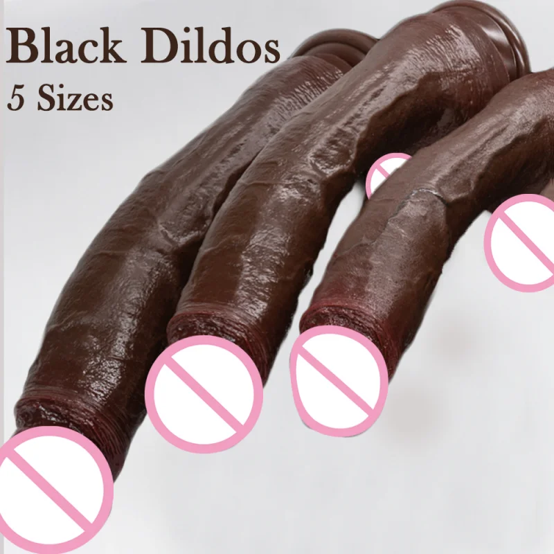 Large Black Dildo Realistic Penis Skin Long Dildos Penis Masturbator Anal Plug With Suction Cup Fake Dick Sex Toys for Men Women sex toys