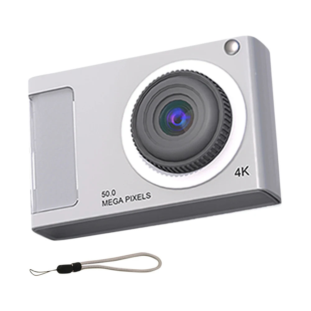 학생용 흔들림 방지 셀카 카메라, 48MP HD 미니 카메라, 2.4 인치 IPS 디스플레이, 16X 줌 비디오 카메라, 4K, 필 라이트, 어린이 선물