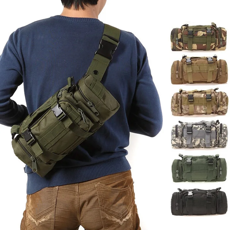 Tactical Waist Fanny Pack for Men Military Waterproof Cross-body Shoulder Sling Bag for Hiking Outdoor Climbing Fishing Camping