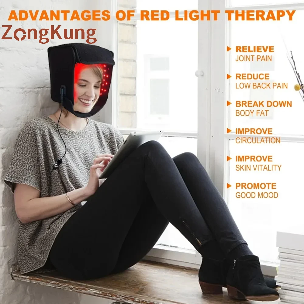 ZONGKUNGLEDRedLightHairGrowthCapAntihairLossInfraredLight