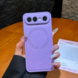 Premium Retro Leather Magnetic Non - Slip Shockproof Bumper Case for Vivo X300 FE (PURPLE)