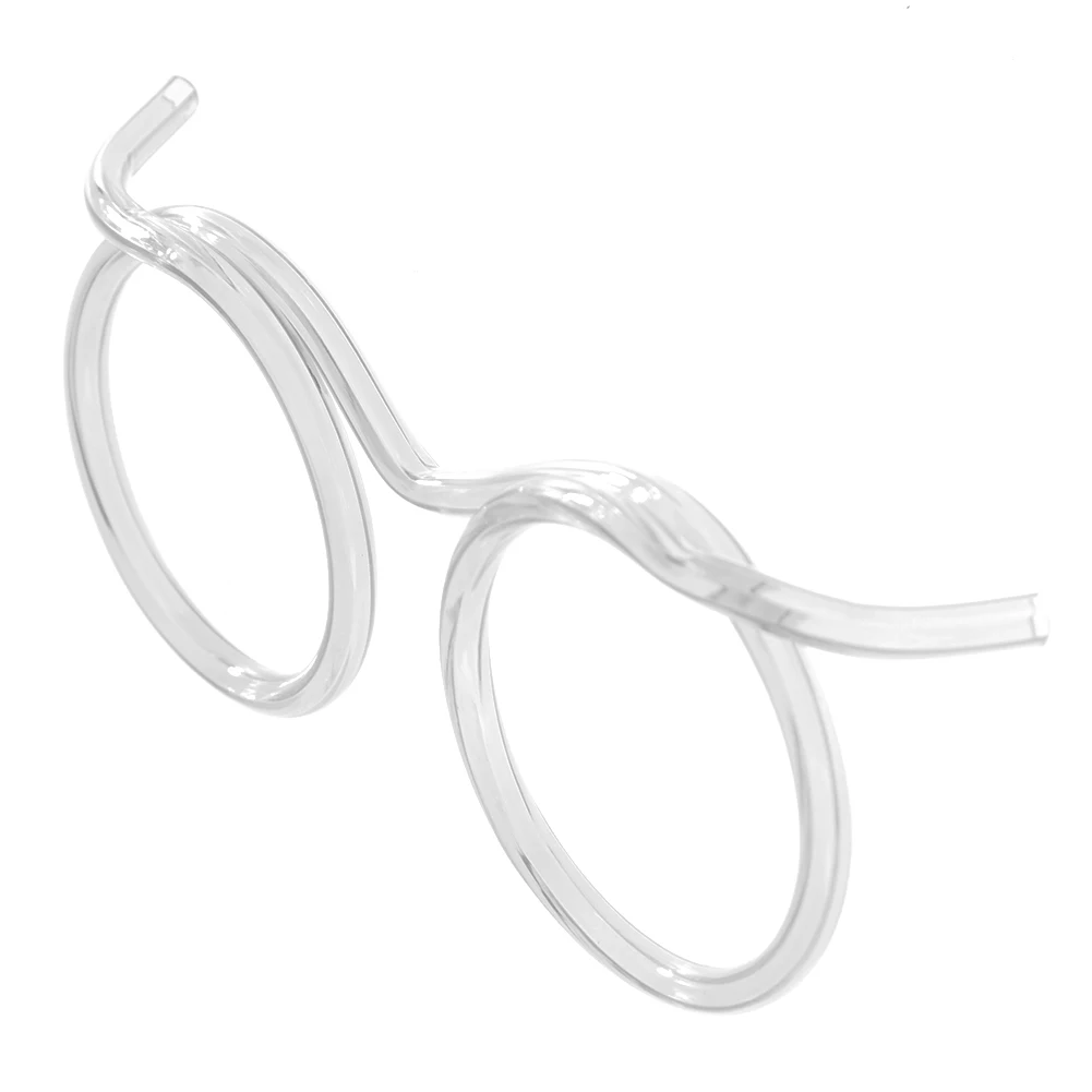 Fun Loop Drinking Straw Eye Glasses Reusable Crazy Funky Drinking Tube for Kids Party Annual Meeting Parties Birthday
