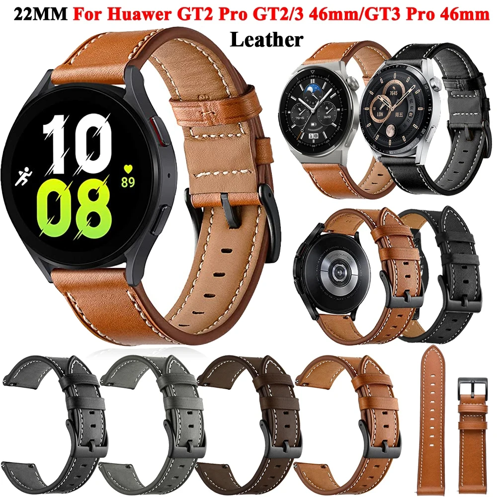 

Ремешок кожаный для наручных часов Huawei Watch GT 2/3 SE/Pro/2E/GT2 46 мм, браслет для часов GT2e GT3 Pro 46 мм, 20 22 мм