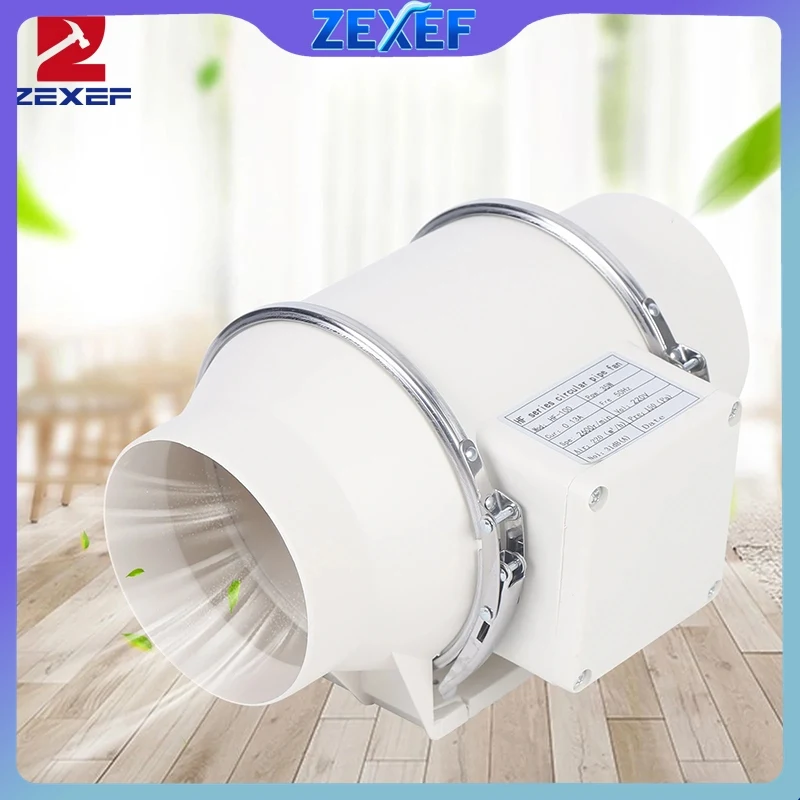 ZEXEF พัดลมดูดอากาศความเร็วสูงบ้านเงียบพัดลมอินไลน์ห้องน้ํา EXTRACTOR ระบายอากาศห้องครัวห้องน้ํา Air Ventilator 1