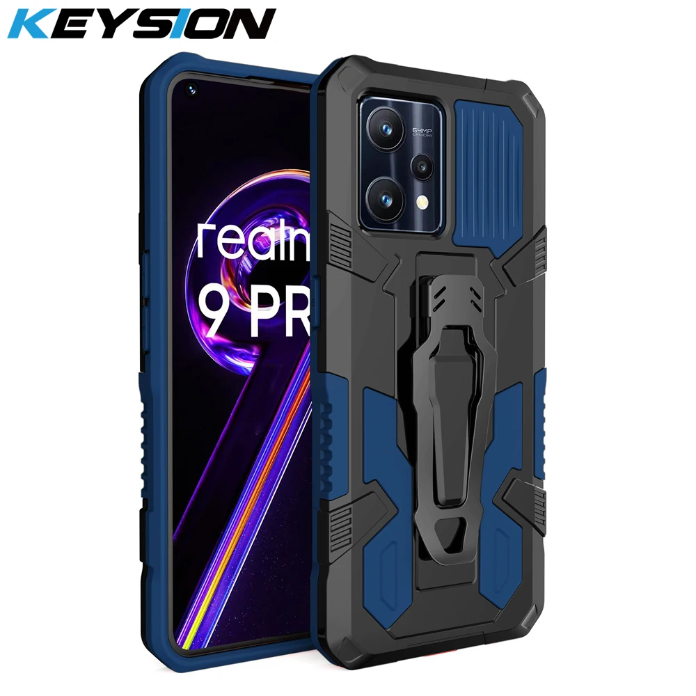 KEYSION Triecienizturīgs futrālis priekš Realme 9 Pro+ 9i Q5 C35 C31 Narzo 50 Pro 5G 50A Prime Back Clip Tālruņa vāciņš priekš OPPO A76 A96_voghion.com
