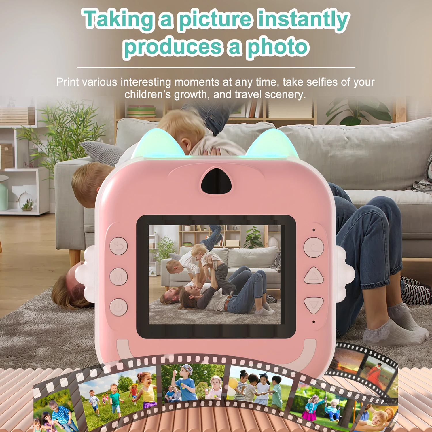 Kids Camera Instant Print Photo Video Recording 32g Hd Digital Camera Thermal Printing Christmas Birthday Gifts For Children, Alina Gadgets