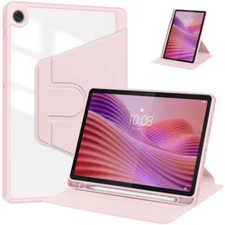 360° Rotating Tablet Case with Pen Holder and Stand - Black - Lenovo Tab 10.1 2025 (Pink)