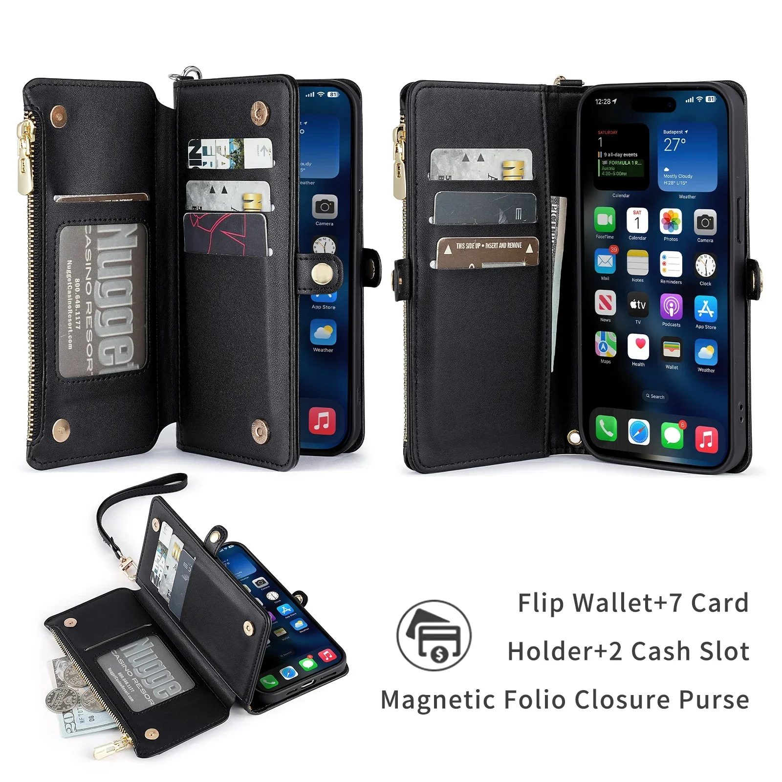 Premium Flip PU Leather Wallet Phone Case