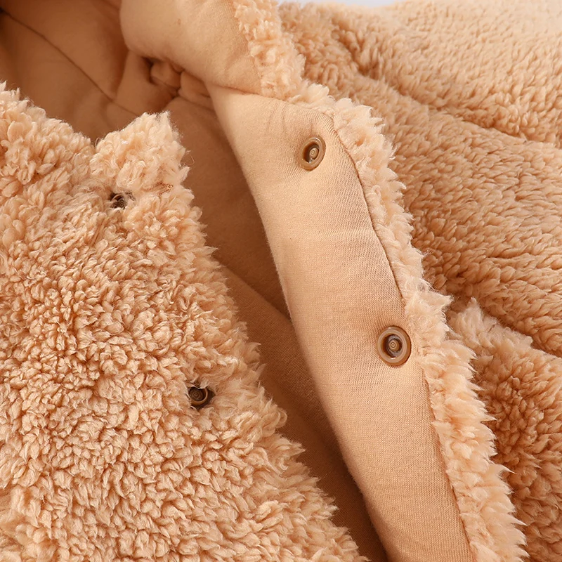 Newborn Baby Winter Jacket Warm Hooded Infant Jumpsuit Thicken Soft Cartoon Boys Romper Baby Girl Clothes 0 to 18 Months