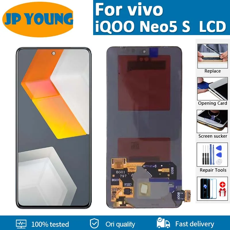 

Оригинальный AMOLED дисплей 6,62 дюйма для vivo iQOO Neo5 S, детали для замены ЖК-дисплея для vivo iQOO Neo, дисплей