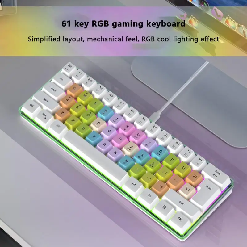Игровая клавиатура Gamakay K77, популярная Механическая Проводная клавиатура RGB Tyce-C, переключатель Gateron, NKRO, полупрозрачное стекло, 32K ROM